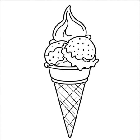 Sorvete Simples (Desenho para Colorir)