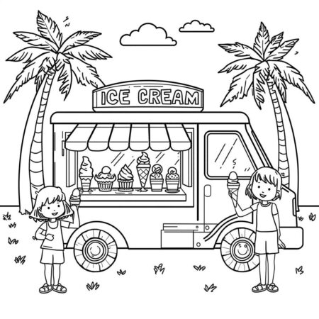 Sorvete de Verao (Desenho para Colorir)