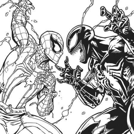 Spider Man e Venom (Desenho para Colorir)