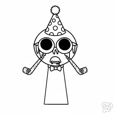 Sprunki Festa Divertida (Desenho para Colorir)