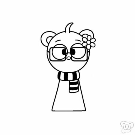 Sprunki Fofinho com Óculos (Desenho para Colorir)