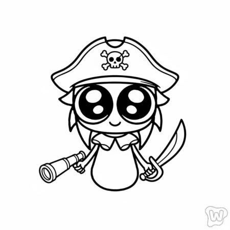Sprunki Pirata Fofinho (Desenho para Colorir)
