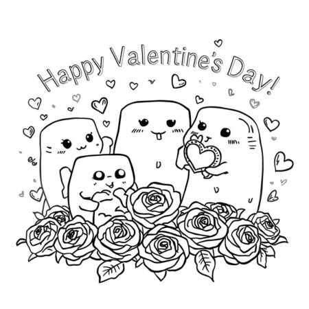 Squishmallows Dia dos Namorados (Desenho para Colorir)