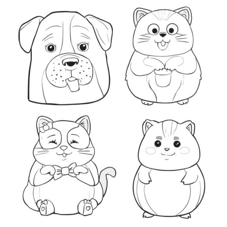 Squishmallows Estilo Animais de Estimacao (Desenho para Colorir)