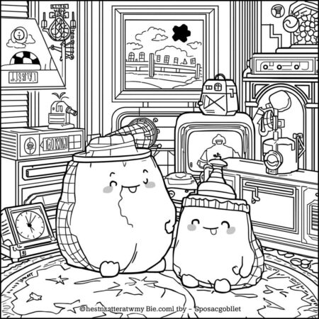 Squishmallows Estilo Vintage (Desenho para Colorir)