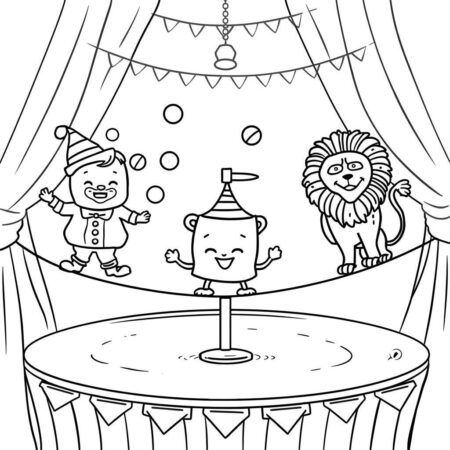 Squishmallows Estilo de Circo (Desenho para Colorir)