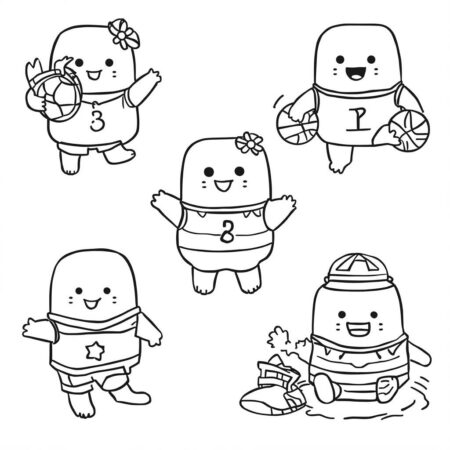 Squishmallows Estilo de Esportes (Desenho para Colorir)