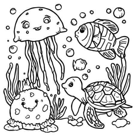 Squishmallows Mundo Subaquatico (Desenho para Colorir)