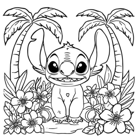 Stitch Kawaii Estilo (Desenho para Colorir)