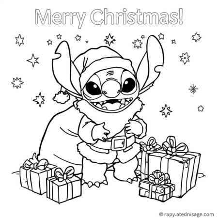 Stitch Natal (Desenho para Colorir)