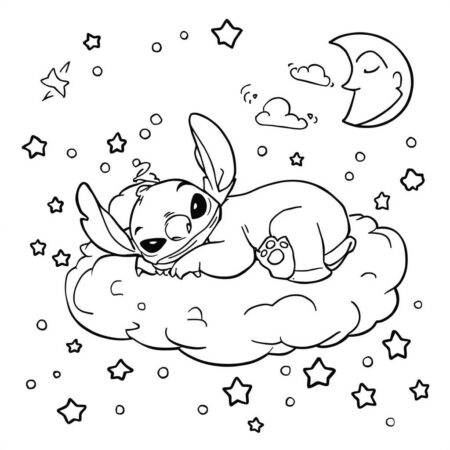 Stitch e Sonhos (Desenho para Colorir)
