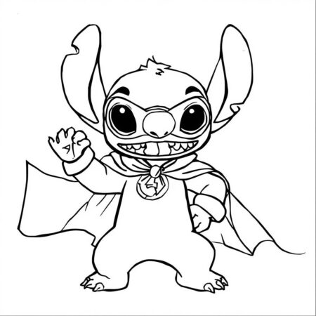 Stitch e Super herois (Desenho para Colorir)