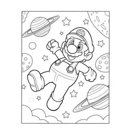 Super Mario Galaxy (Desenho para Colorir)
