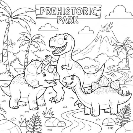T rex Amigos Dinossauros (Desenho para Colorir)