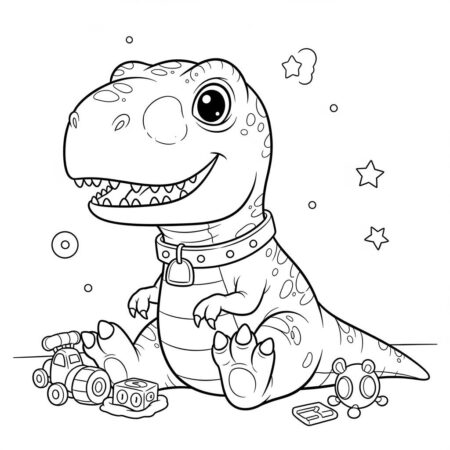 T rex Bicho de Estimacao (Desenho para Colorir)