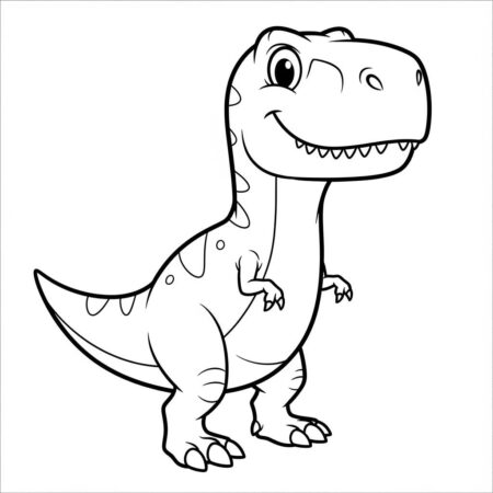 T rex Simples Criancas (Desenho para Colorir)