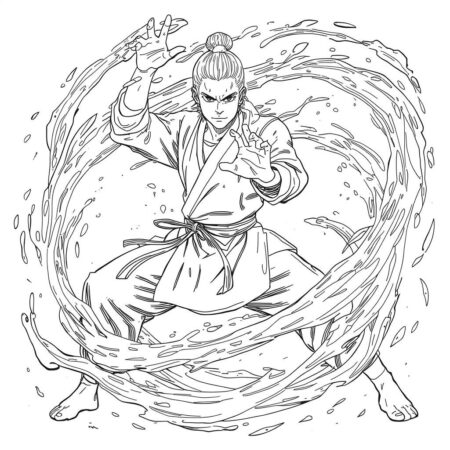 Tanjirou em sua forma de luta (Desenho para Colorir)