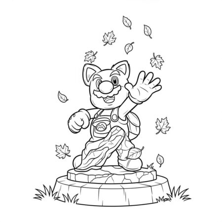 Tanooki Mario (Desenho para Colorir)