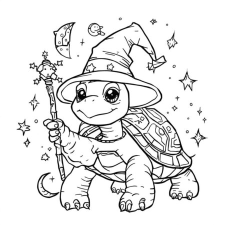 Tartaruga Fantasia (Desenho para Colorir)