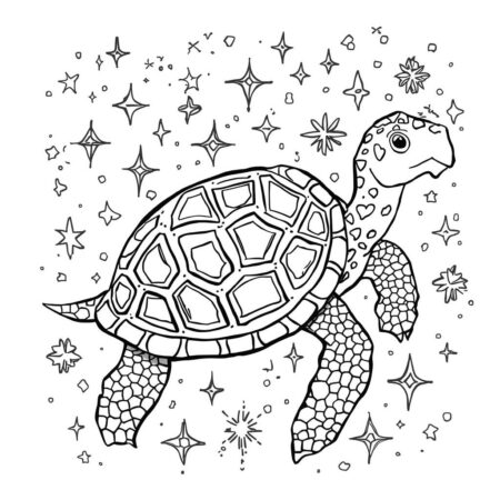 Tartaruga Magica (Desenho para Colorir)
