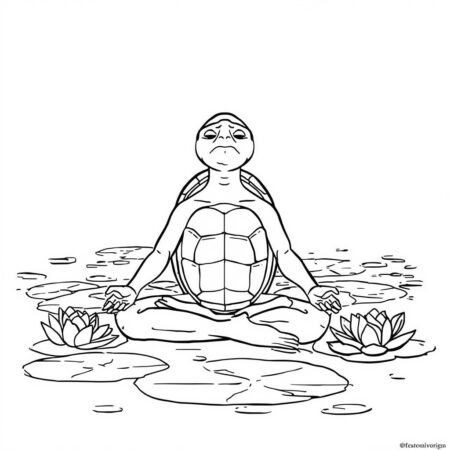Tartaruga Zen (Desenho para Colorir)