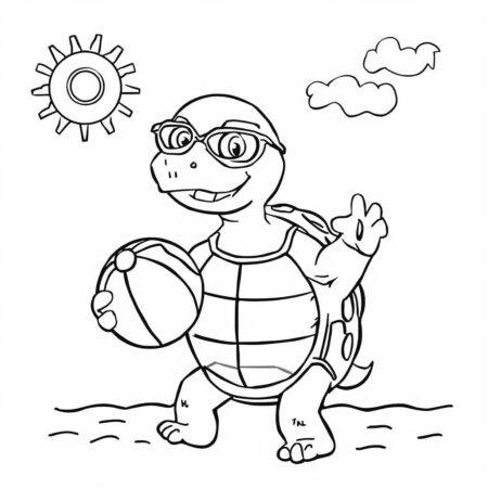 Tartaruga de Verao (Desenho para Colorir)