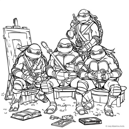 Tartarugas Ninja Estilos de Vida (Desenho para Colorir)