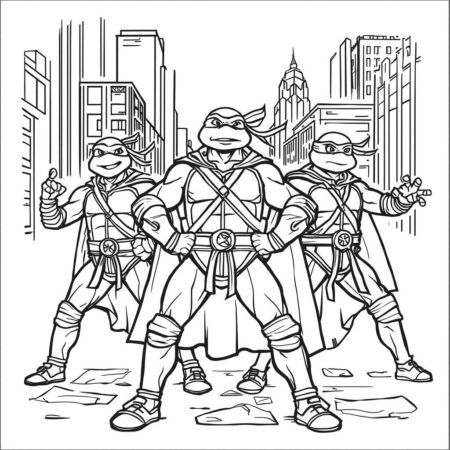 Tartarugas Ninja Super Herois (Desenho para Colorir)