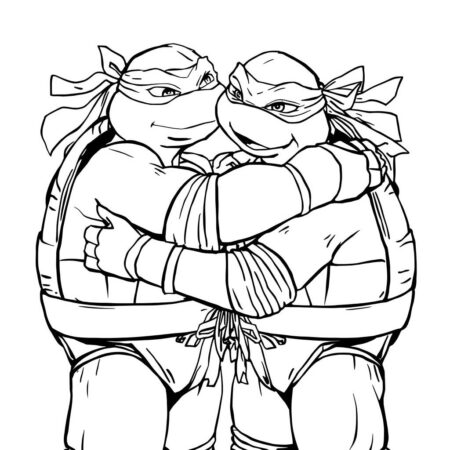 Tartarugas Ninja e Amizade (Desenho para Colorir)