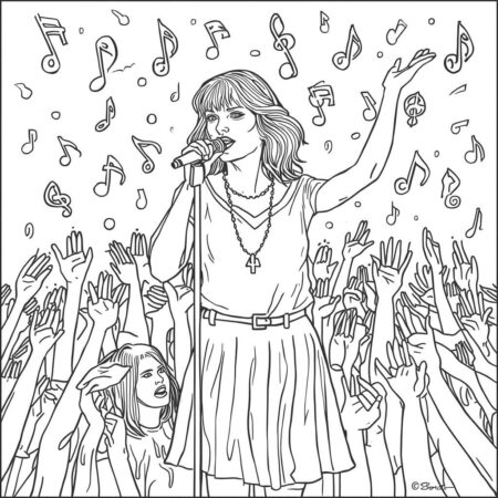 Taylor Swift Concert (Desenho para Colorir)