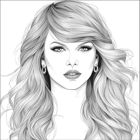 Taylor Swift Portrait (Desenho para Colorir)