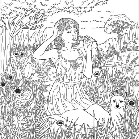 Taylor Swift and Nature (Desenho para Colorir)