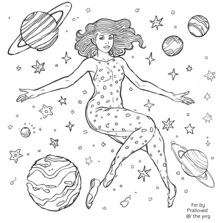 Taylor Swift in Space (Desenho para Colorir)