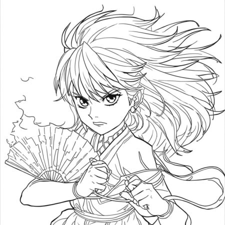 Temari e Ventos (Desenho para Colorir)