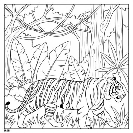 Tigre Realista Detalhado (Desenho para Colorir)
