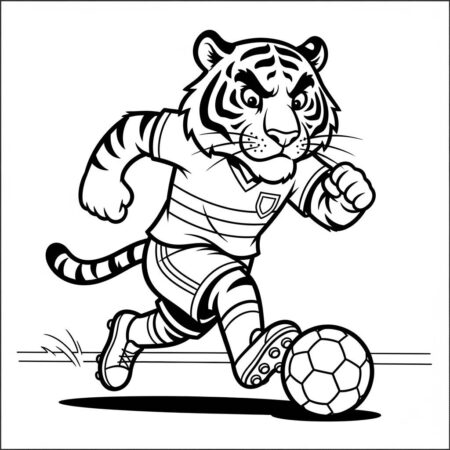 Tigre e Esportes (Desenho para Colorir)