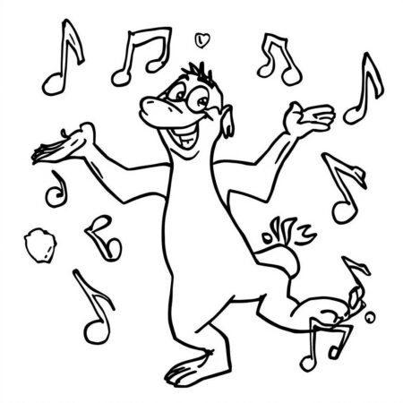 Timao Dancando (Desenho para Colorir)