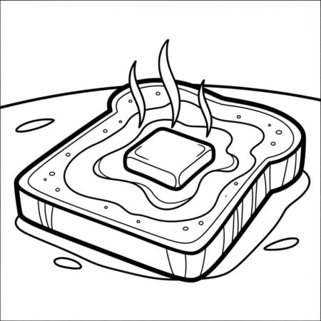 Torradas com Manteiga (Desenho para Colorir)