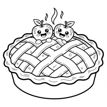 Torta de Maca Bonita (Desenho para Colorir)