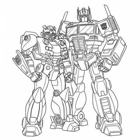 Transformers Bumblebee e Optimus (Desenho para Colorir)