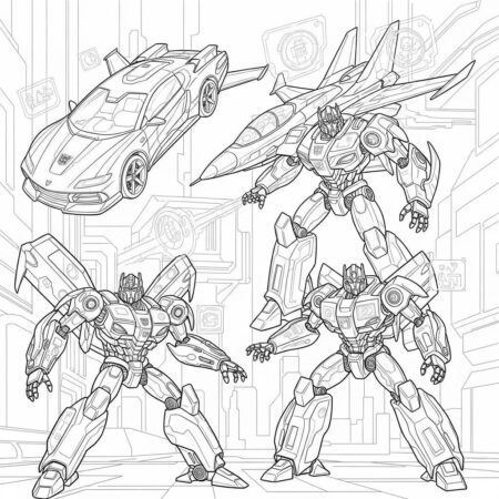 Transformers Futurista (Desenho para Colorir)