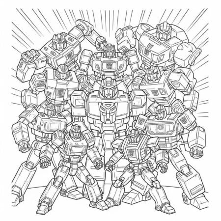 Transformers Heroes e Viloes (Desenho para Colorir)