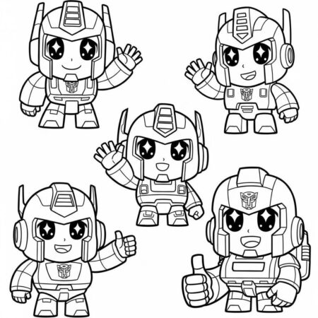 Transformers Kawaii Personagens (Desenho para Colorir)