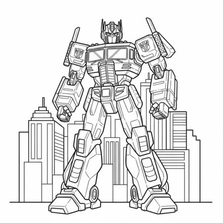 Transformers Optimus Prime Aventura (Desenho para Colorir)