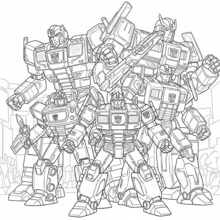 Transformers e Robos Gigantes (Desenho para Colorir)