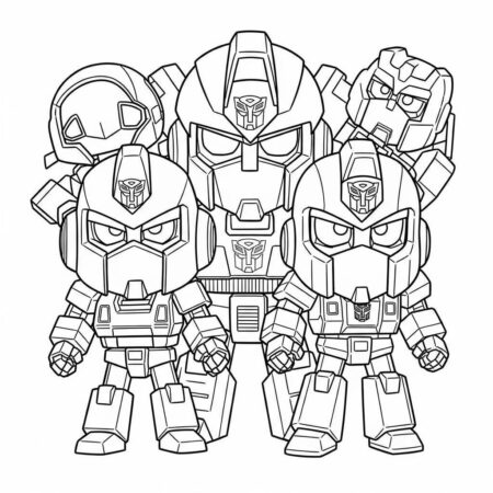 Transformers em Estilo Chibi (Desenho para Colorir)