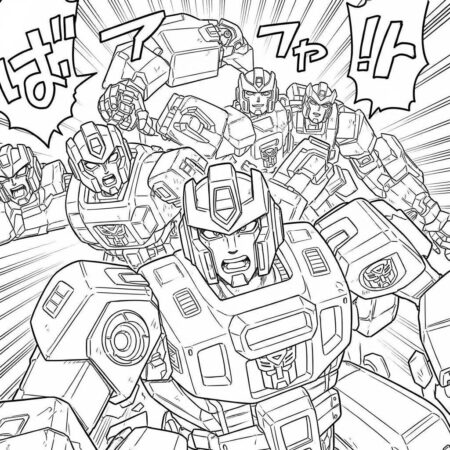 Transformers em Estilo Manga (Desenho para Colorir)