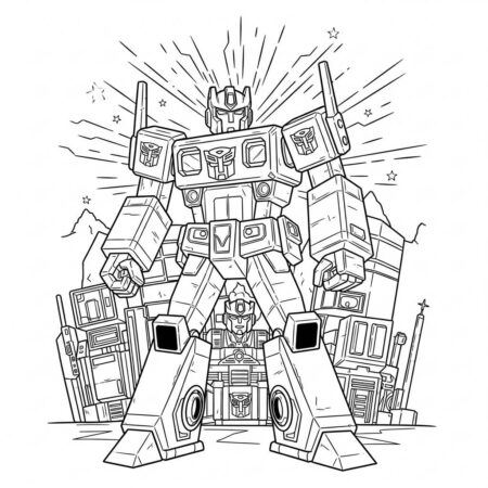 Transformers em Estilo Vintage (Desenho para Colorir)
