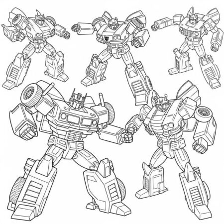Transformers veiculos e robos (Desenho para Colorir)