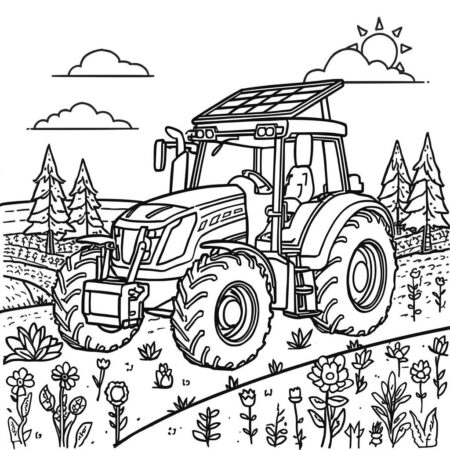 Trator Ecologico (Desenho para Colorir)